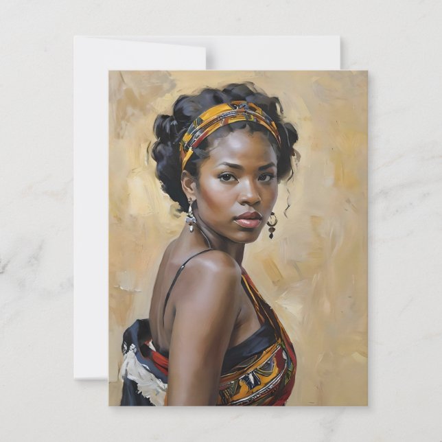 Cartão De Festividades Retrato de mulher africana H (Frente)