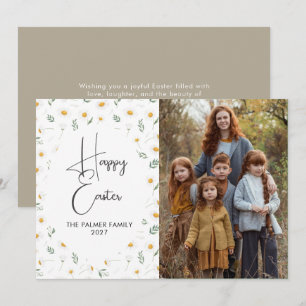 Cartão De Festividades Retrato de Páscoa de Flor Silvestre de Primavera E