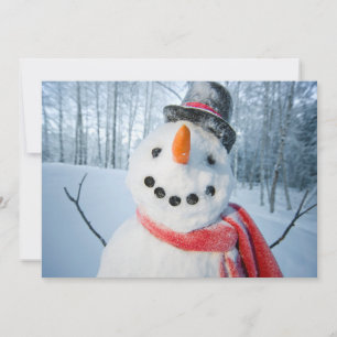 Cartão De Festividades Retrato de um Snowman Feliz
