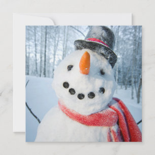 Cartão De Festividades Retrato de um Snowman Feliz