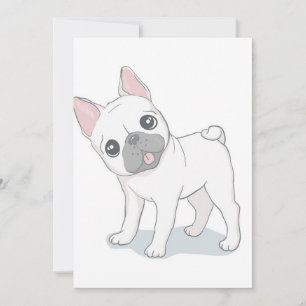 Cartão De Festividades Retrato para Bulldog Francês Pão-Cão