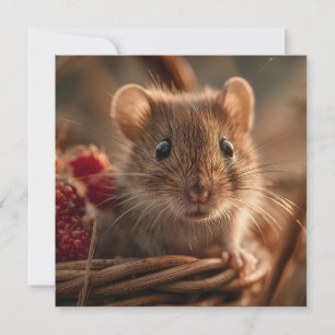 Cartão De Festividades Retrato ultra aproximado de um adorável rato selva