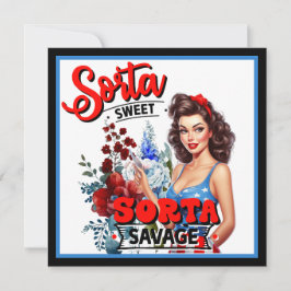 Cartão De Festividades Retro Americano Pinup_ Sorta Sweet Sorta Savage