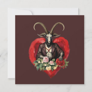 Cartão De Festividades Retro Baphomet Gótico Dia dos Namorados Amor