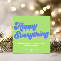 Retro Bright Lime and Blue Happy Everything