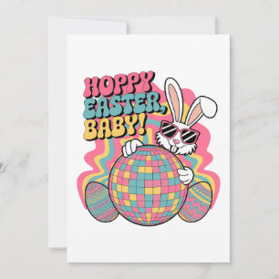 Cartão De Festividades Retro Bunny Hoppy Páscoa