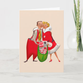 CARTÃO DE FESTIVIDADES RETRO CHRISTMAS LOVE YOU GREETING CARD