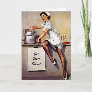 Cartão De Festividades Retro - Consiga Bem Em Breve