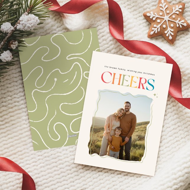 Cartão De Festividades Retro Family Photo Portrait Christmas  (Criador carregado)