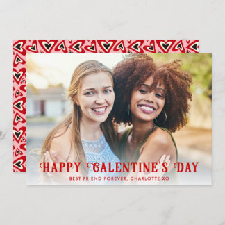 Cartão De Festividades Retro Groovy Hearts Happy Gelantine's Day Photo