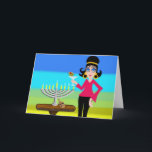 Cartão De Festividades Retro Hanukkah and a Martini<br><div class="desc">Retro Chanukah and a Martini</div>