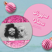 Retro Joyful Vibes Disco Foto de Natal