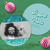 Retro Joyful Vibes Disco Foto de Natal