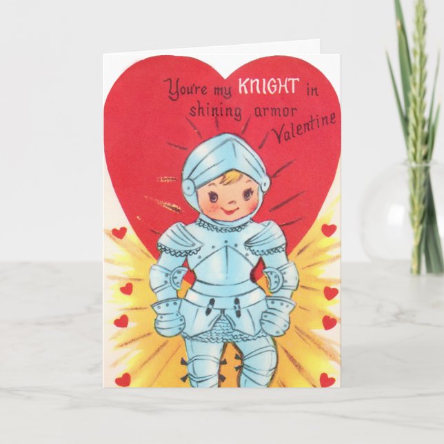 Cartão De Festividades Retro Knight Valentine (Frente)