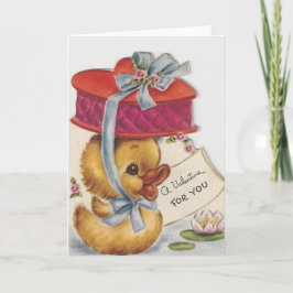 Cartão De Festividades Retro Little Peep With Chocolate Valentine