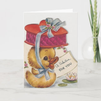 Cartão De Festividades Retro Little Peep With Chocolate Valentine