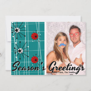 Cartão De Festividades Retro Mid Century Modern Christmas Photo Card