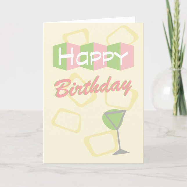 Cartão De Festividades Retro Mod Birthday Card (Frente)