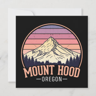 Cartão De Festividades Retro Monte Hood Oregon – Natureza e Aventura