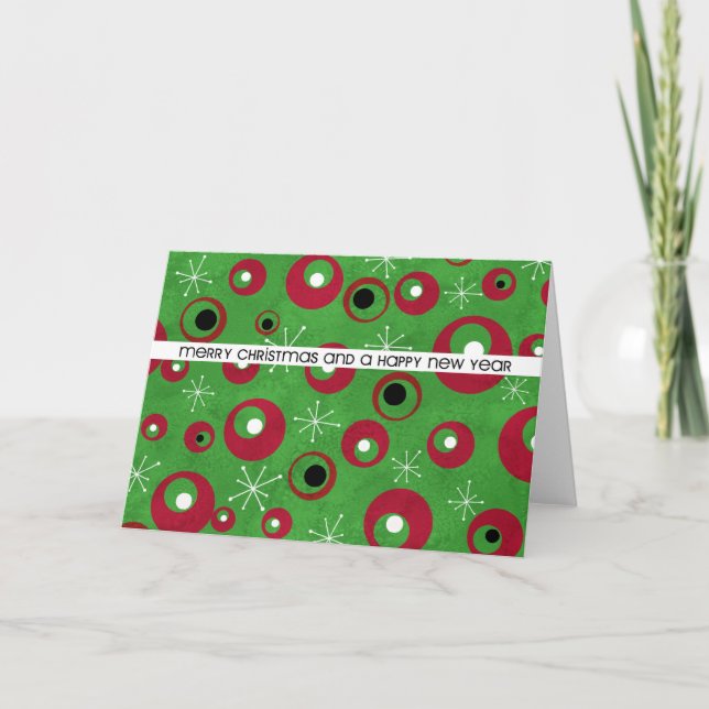 Cartão De Festividades retro natal (Frente)