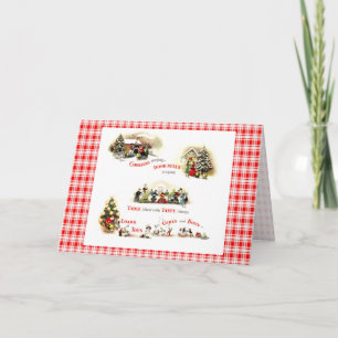 Cartão De Festividades Retro Natal dos anos 40