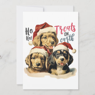 Cartão De Festividades Retro Natal Pets Treats 2023