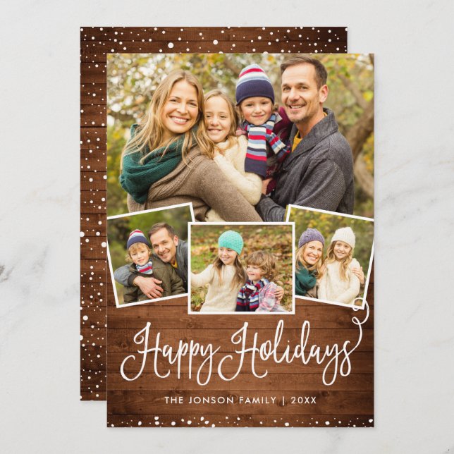 Cartão De Festividades Retro Natal Red Truck Russ 4 FOTO Saudação (Frente/Verso)