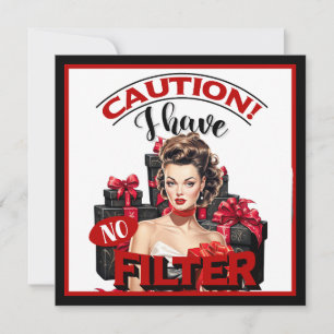 Cartão De Festividades Retro Natal Sem Filtro Pinup