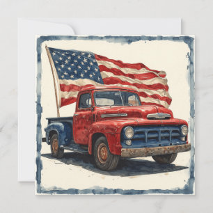 Cartão De Festividades Retro Patriot Auto: Glória Vintage