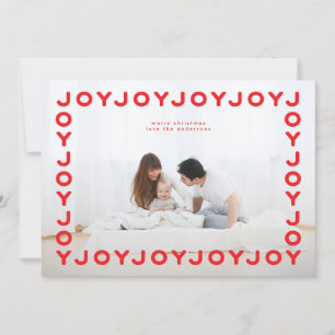 Cartão De Festividades Retro RED Divertido Joy Joy Joy Frame FOTO Natal