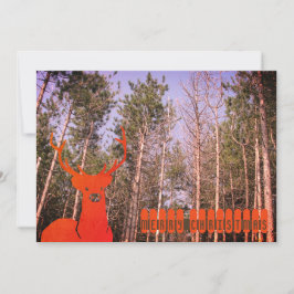 Cartão De Festividades Retro renas dos anos 60 feliz Natal