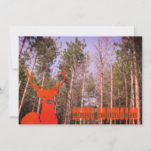 Cartão De Festividades Retro renas dos anos 60 feliz Natal