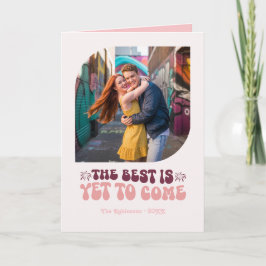 Cartão De Festividades Retro Rosé Glow Champagne Retro Ano Novo Foto