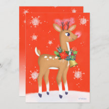 Retro Rudolph Reindeer Vermelho