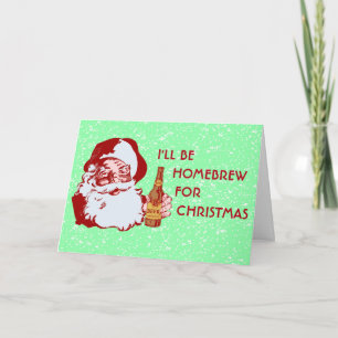 Cartão De Festividades Retro Santa Claus Beer Homebrew Natal