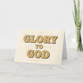 Cartão De Festividades Retro Script Glory to God Christmas