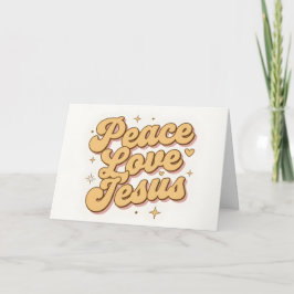 Cartão De Festividades Retro Script Peace Love Jesus Christmas