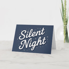 Cartão De Festividades Retro Script Silent Night Christmas