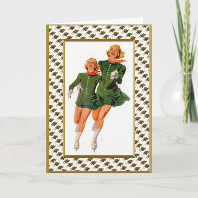 Cartão De Festividades Retro skaters (Frente)