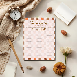 Cartão De Festividades Retro Thanksgiving  Words game card