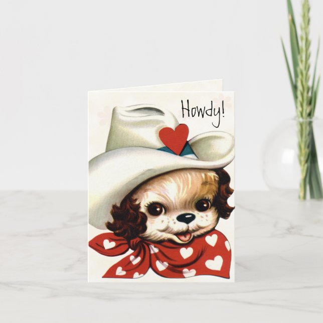 Cartão De Festividades Retro Valentine Card for Kids (Frente)