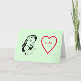 Cartão De Festividades Retro Valentine's Day Love Customisable