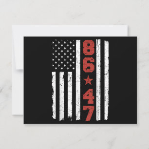 Cartão De Festividades Retro Vintage EUA Flag 86 47 Anti Trump