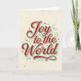 Cartão De Festividades Retro Vintage Joy to the World Christmas