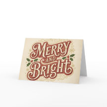 Retro Vintage Merry and Bright Christmas