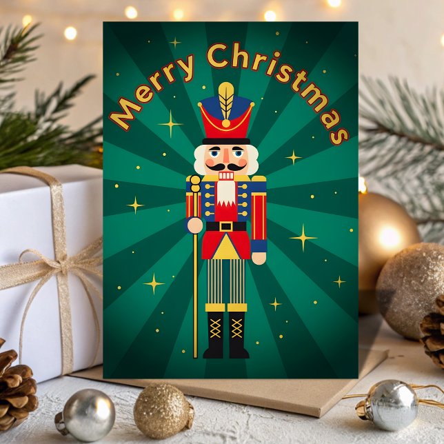 Cartão De Festividades Retro Vintage Nutcracker Magic Christmas (Criador carregado)