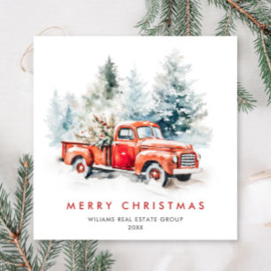 Cartão De Festividades Retro Vintage Red Fazenda Truck Corporação de Nata