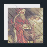 Cartão De Festividades Retrô | Vintage Santa Claus Na Véspera De Natal<br><div class="desc">Cartão de saudação de retrorreflectores/Natais vintages. Desejo a todos um Feliz Natal e Feliz ano novo!</div>