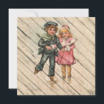 Cartão De Festividades Retrô | Vintage Winter Children Skate In Ice<br><div class="desc">Cartão de saudação de retrorreflectores/Natais vintages. Desejo a todos um Feliz Natal e Feliz ano novo!</div>