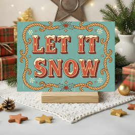 Cartão De Festividades Retro Western Let It Snow Christmas